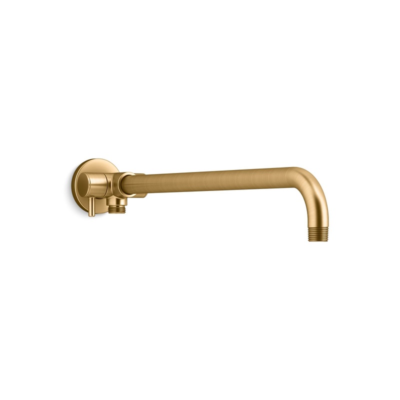 KOHLER K-76332-2MB Wall-Mount Rainhead Arm With 3-Way Diverter In Vibrant Brushed Moderne Brass