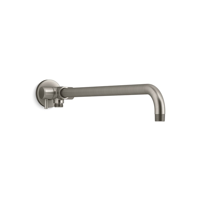 KOHLER K-76332-BN Wall-Mount Rainhead Arm With 3-Way Diverter In Vibrant Brushed Nickel