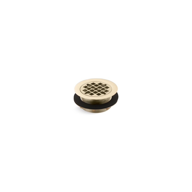 KOHLER K-9132-AF Round Shower Drain For Use With Plastic Pipe, Gasket Included In Vibrant French Gold