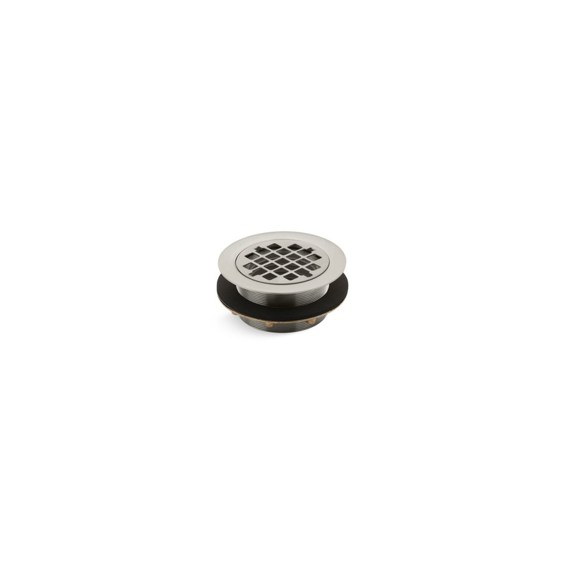 KOHLER K-9132-BN Round Shower Drain For Use With Plastic Pipe, Gasket Included In Vibrant Brushed Nickel