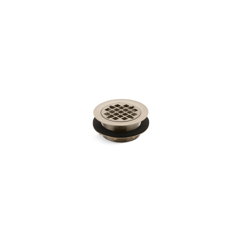KOHLER K-9132-BV Round Shower Drain For Use With Plastic Pipe, Gasket Included In Vibrant Brushed Bronze