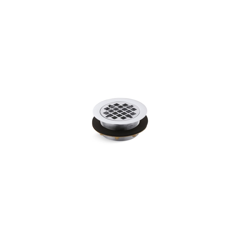 KOHLER K-9132-CP Round Shower Drain For Use With Plastic Pipe, Gasket Included In Polished Chrome