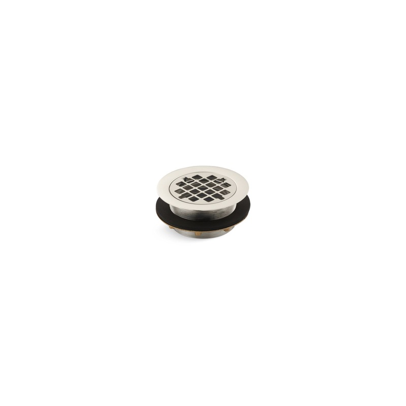 KOHLER K-9132-SN Round Shower Drain For Use With Plastic Pipe, Gasket Included In Vibrant Polished Nickel