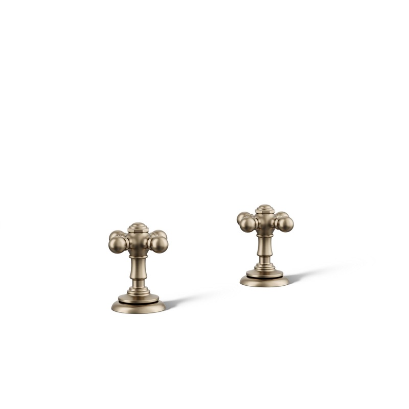 KOHLER K-98068-3-BV Artifacts Cross Bathroom Sink Faucet Handles In Vibrant Brushed Bronze