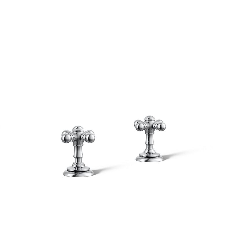 KOHLER K-98068-3-CP Artifacts Cross Bathroom Sink Faucet Handles In Polished Chrome