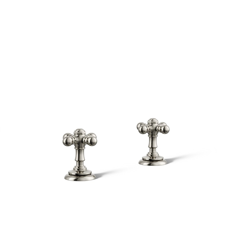 KOHLER K-98068-3-SN Artifacts Cross Bathroom Sink Faucet Handles In Vibrant Polished Nickel
