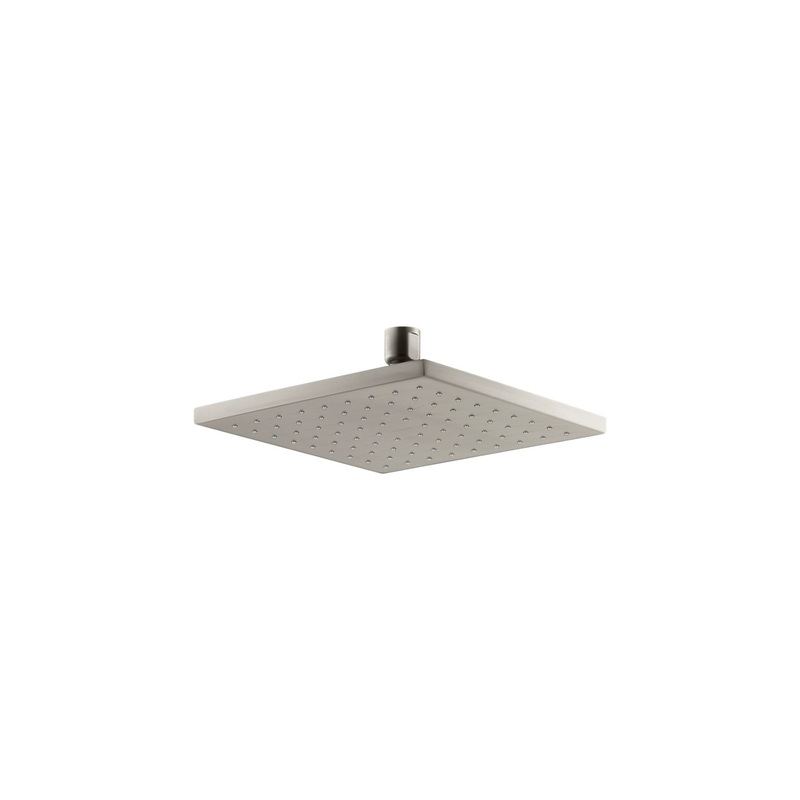 KOHLER K-13695-BN Contemporary Square 8" Single-Function Rainhead, 2.5 Gpm In Vibrant Brushed Nickel