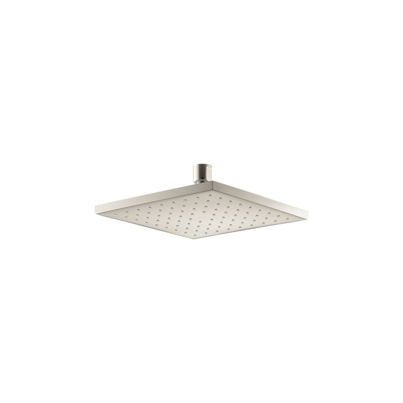 KOHLER K-13695-SN Contemporary Square 8" Single-Function Rainhead, 2.5 Gpm In Vibrant Polished Nickel