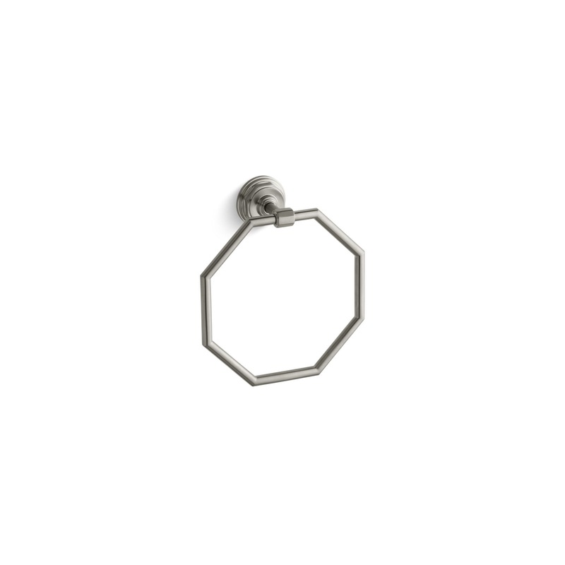 KOHLER K-13112-BN Pinstripe Towel Ring In Vibrant Brushed Nickel
