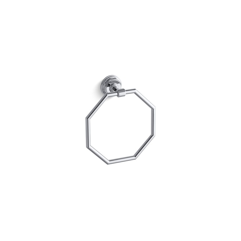 KOHLER K-13112-CP Pinstripe Towel Ring In Polished Chrome