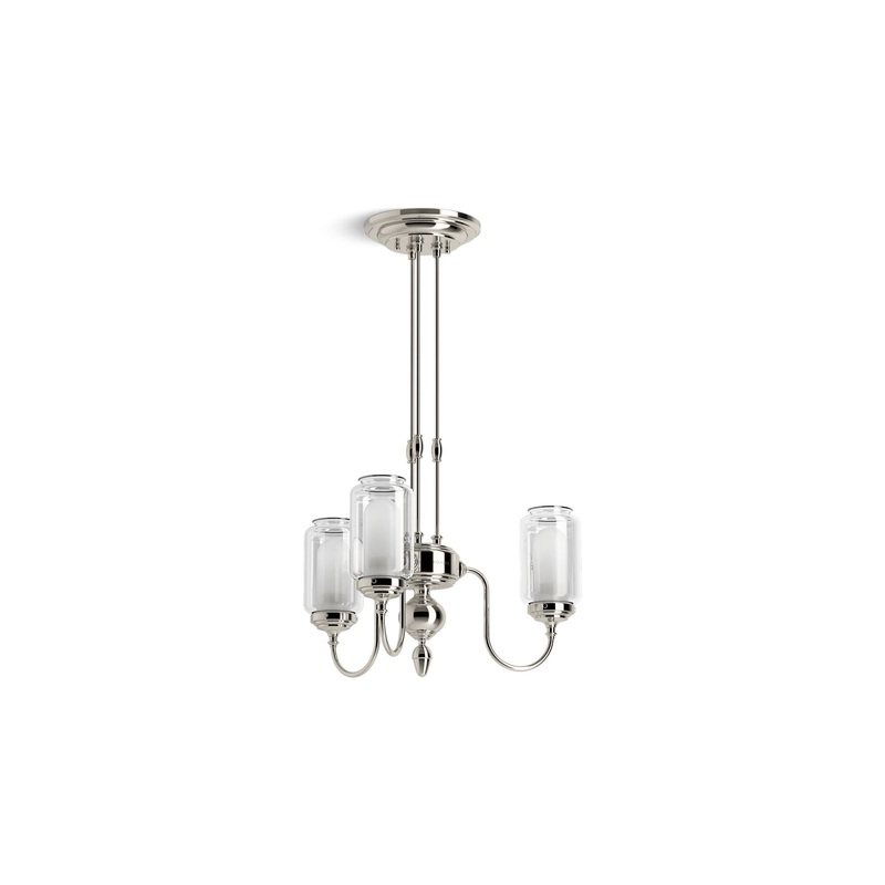 KOHLER K-22657-CH03-SNL Artifacts 22" Chandelier In Polished Nickel