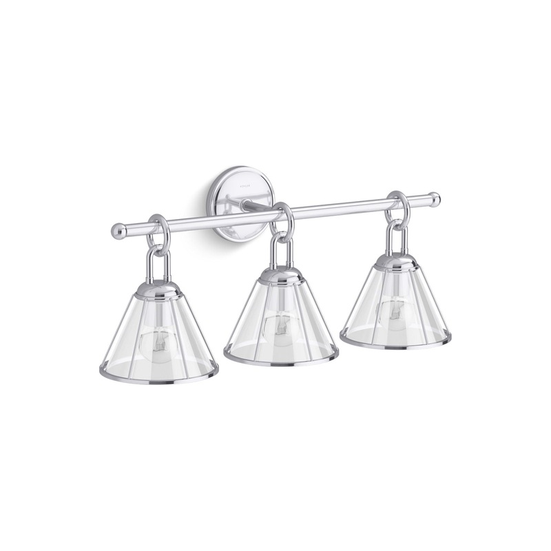 KOHLER K-27743-SC03-CPL Terret Three-Light Sconce In Polished Chrome