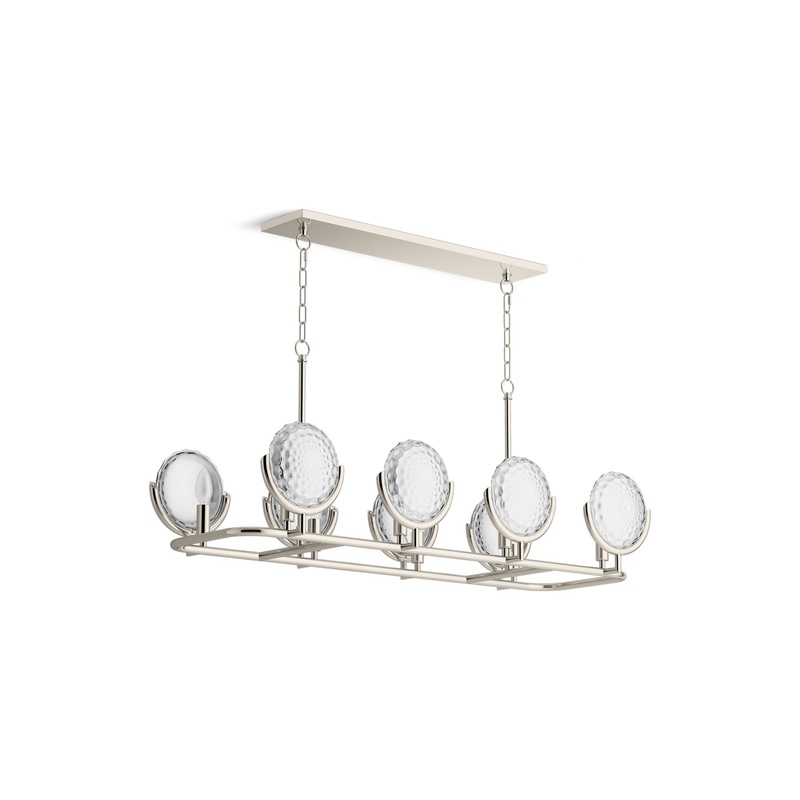 KOHLER K-29382-CH08B-SNL Arendela 38" Linear Chandelier In Polished Nickel