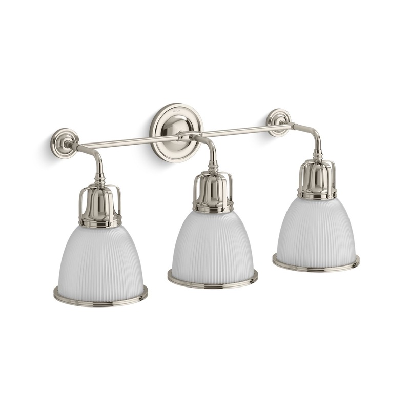 KOHLER K-32283-SC03-SNL Hauksbee Three-Light Bell Sconce In Polished Nickel