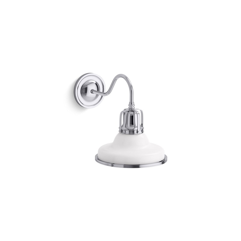 KOHLER K-32285-SC01-WCL Hauksbee One-Light Sconce In White with Chrome Trim