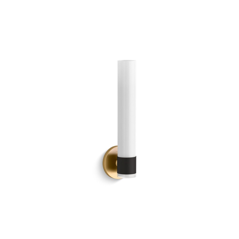 KOHLER K-32375-SC01-BML Purist One-Light Sconce In Black with Brass Trim