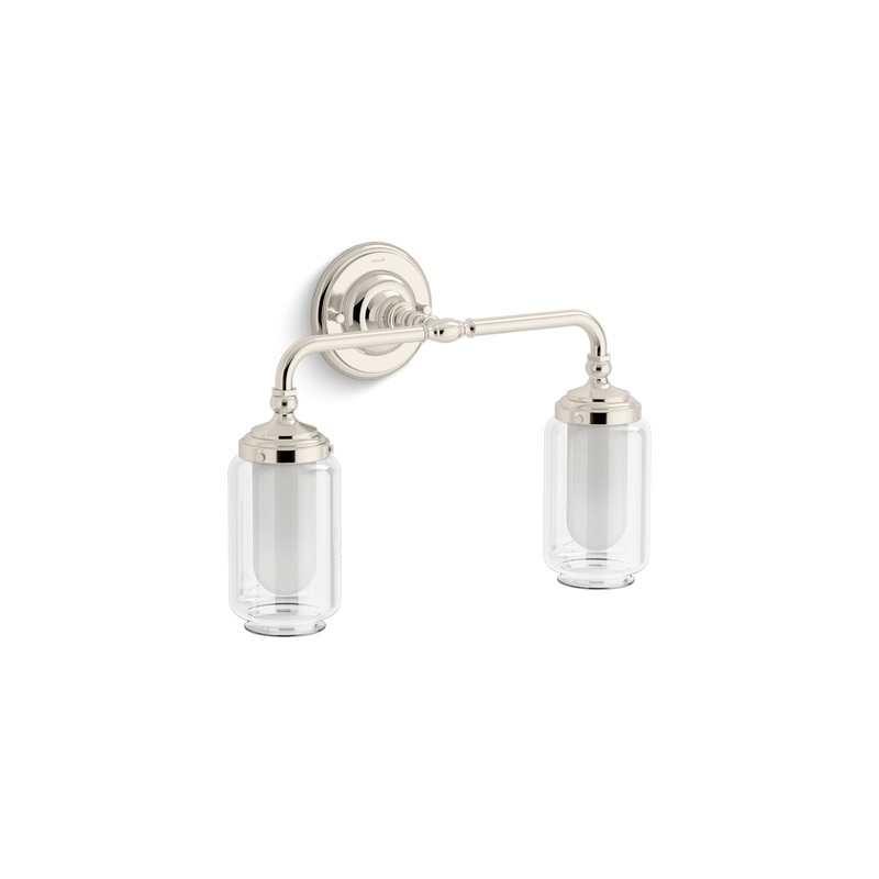 KOHLER K-72582-SNL Artifacts Two-Light Sconce In Polished Nickel