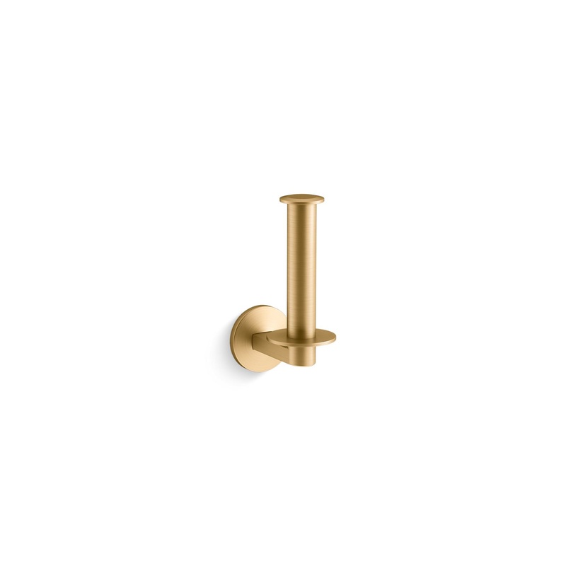KOHLER K-78383-2MB Components Vertical Toilet Paper Holder In Vibrant Brushed Moderne Brass