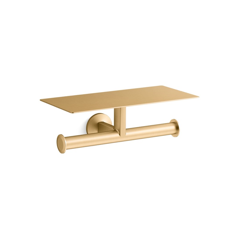 KOHLER K-78384-2MB Components Covered Double Toilet Paper Holder In Vibrant Brushed Moderne Brass