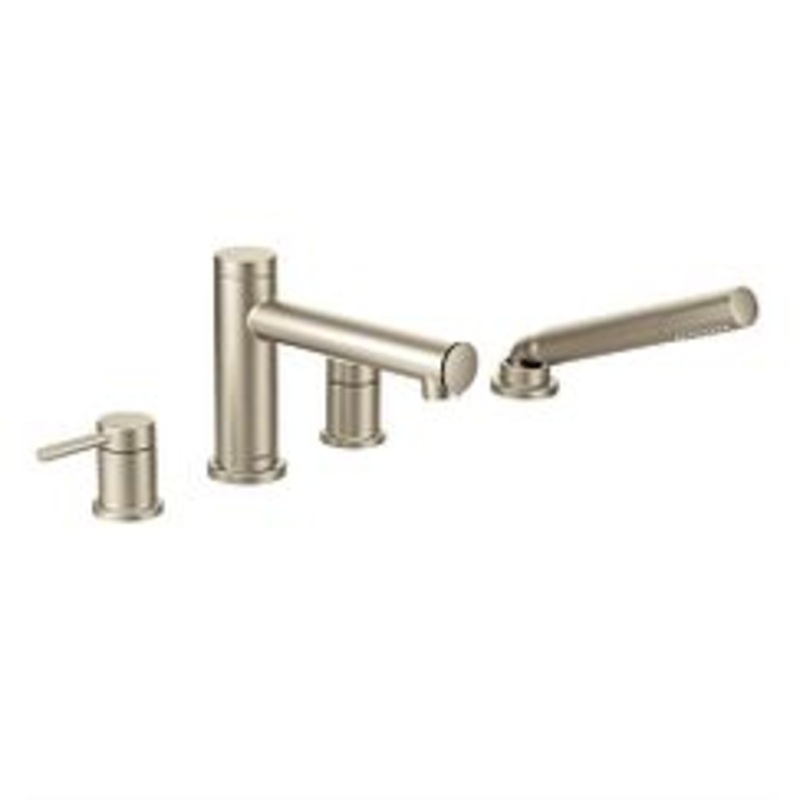 MOEN T394BN Align  Two-Handle Roman Tub Faucet Includes Hand Shower In Brushed Nickel