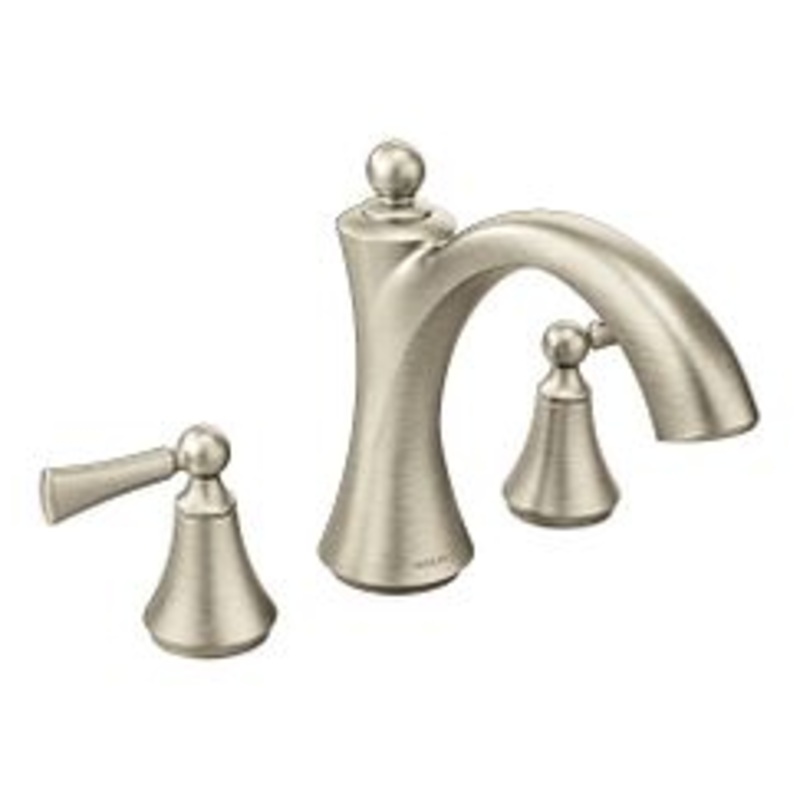 MOEN T653BN Wynford  Two-Handle Roman Tub Faucet In Brushed Nickel