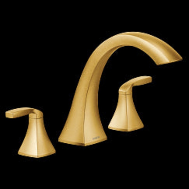 MOEN T693BG Voss  Two-Handle Roman Tub Faucet In Brushed Gold