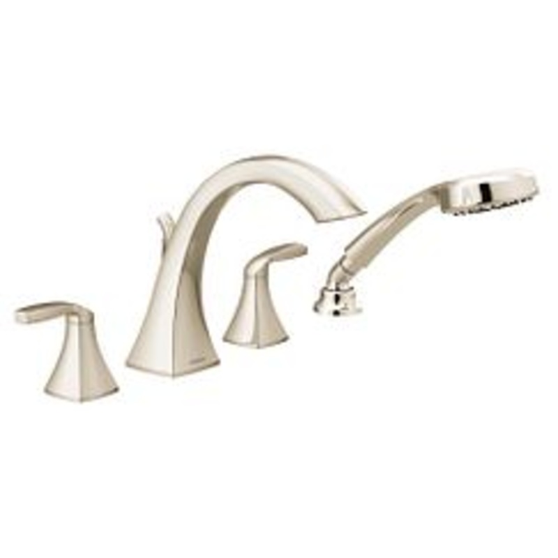 MOEN T694NL Voss  Two-Handle Roman Tub Faucet Includes Hand Shower In Polished Nickel