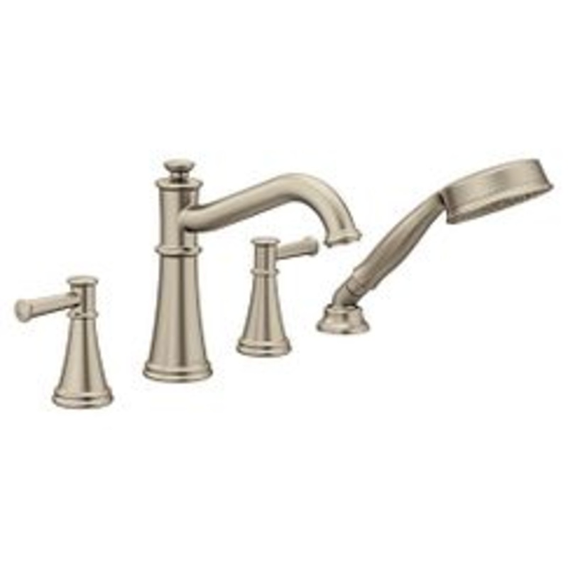 MOEN T9024BN Belfield  Two-Handle Roman Tub Faucet Includes Hand Shower In Brushed Nickel