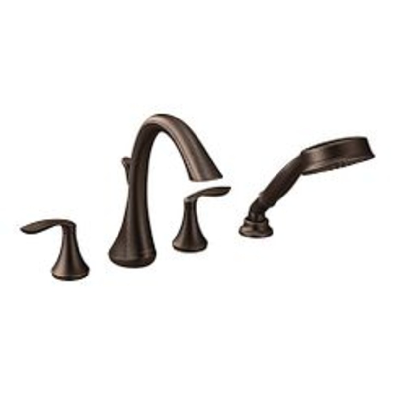 MOEN T944ORB Eva  Two-Handle Roman Tub Faucet Includes Hand Shower In Oil Rubbed Bronze