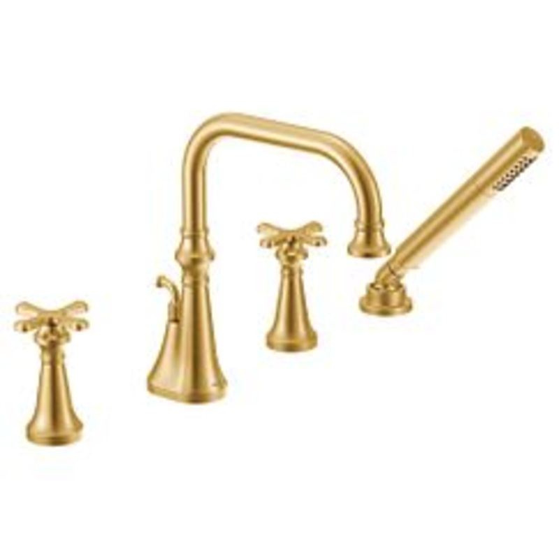 MOEN TS44506BG Colinet  Two-Handle Roman Tub Faucet In Brushed Gold