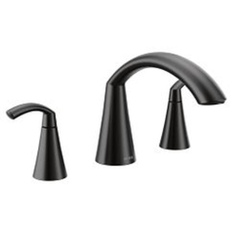 MOEN T373BL Glyde  Two-Handle Roman Tub Faucet In Matte Black