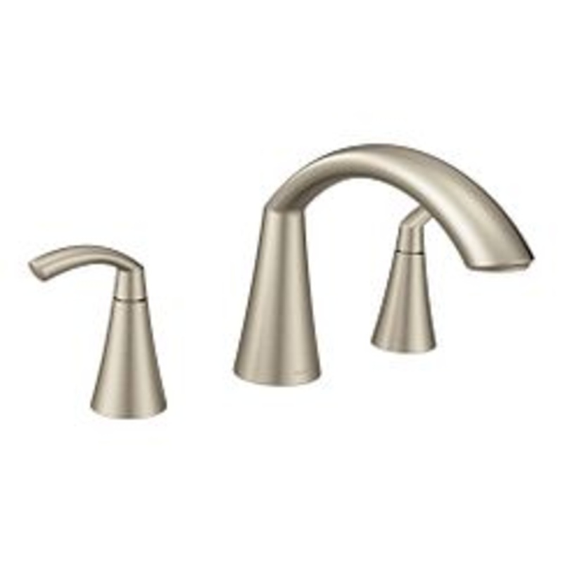 MOEN T373BN Glyde  Two-Handle Roman Tub Faucet In Brushed Nickel