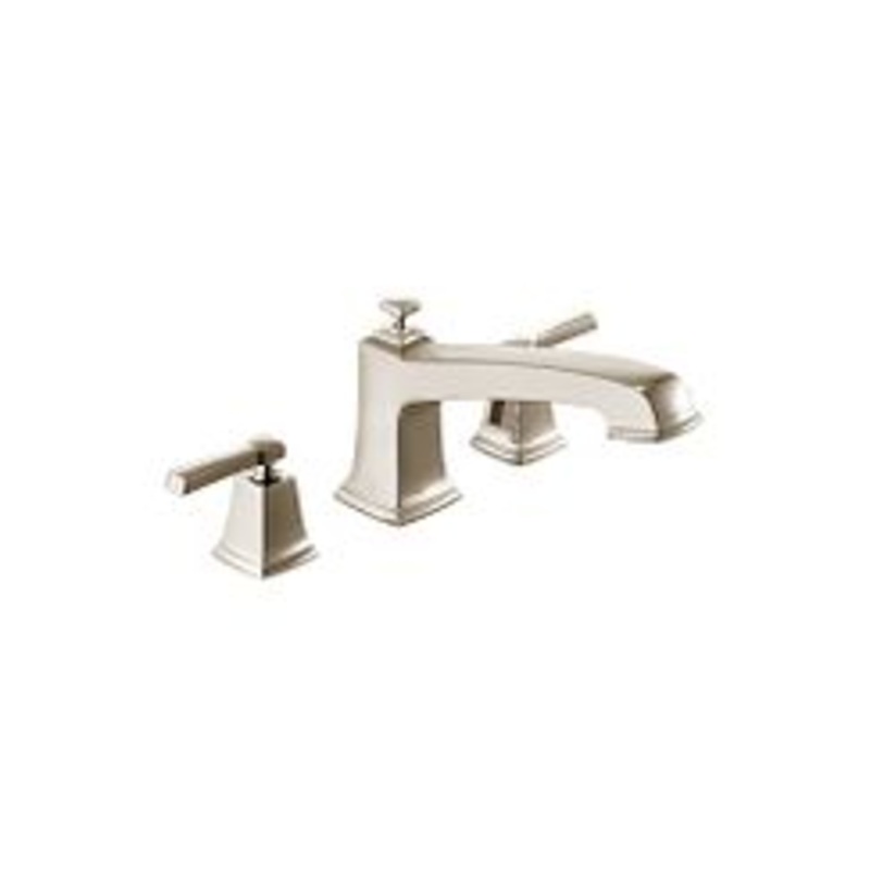 MOEN T623SRN Boardwalk  Two-Handle Roman Tub Faucet In Spot Resist Brushed Nickel