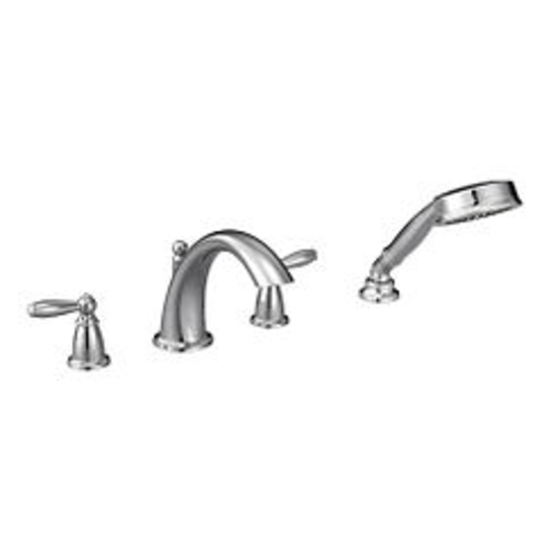 MOEN T924 Brantford  Two-Handle Roman Tub Faucet Includes Hand Shower In Chrome