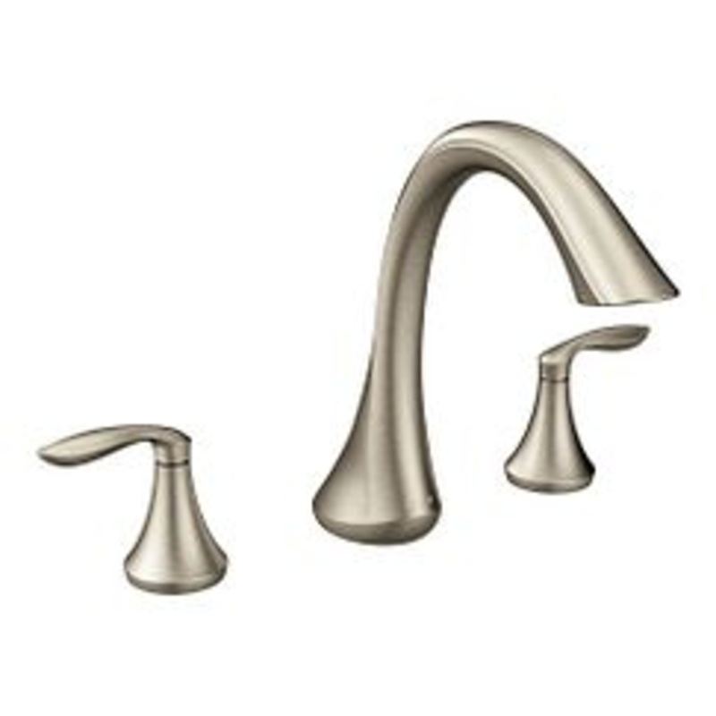 MOEN T943BN Eva  Two-Handle Roman Tub Faucet In Brushed Nickel