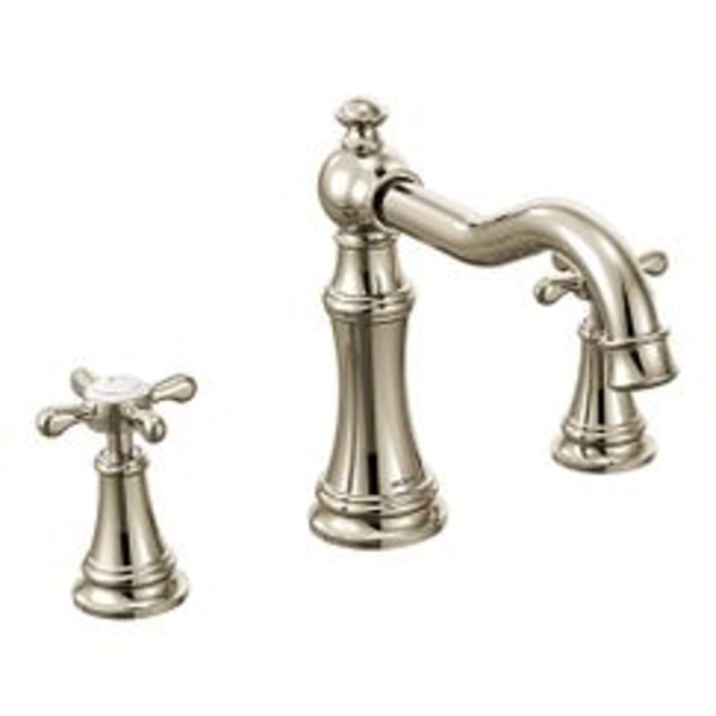 MOEN TS22101NL Weymouth  Two-Handle Roman Tub Faucet In Polished Nickel