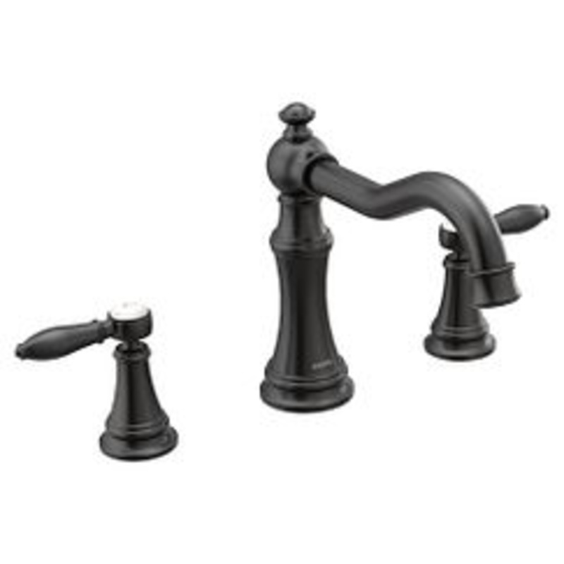 MOEN TS22103BL Weymouth  Two-Handle Roman Tub Faucet In Matte Black