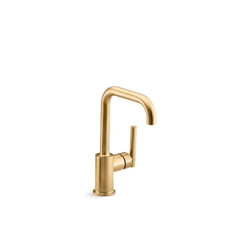 KOHLER K-7509-2MB Purist Single-Handle Bar Sink Faucet In Vibrant Brushed Moderne Brass