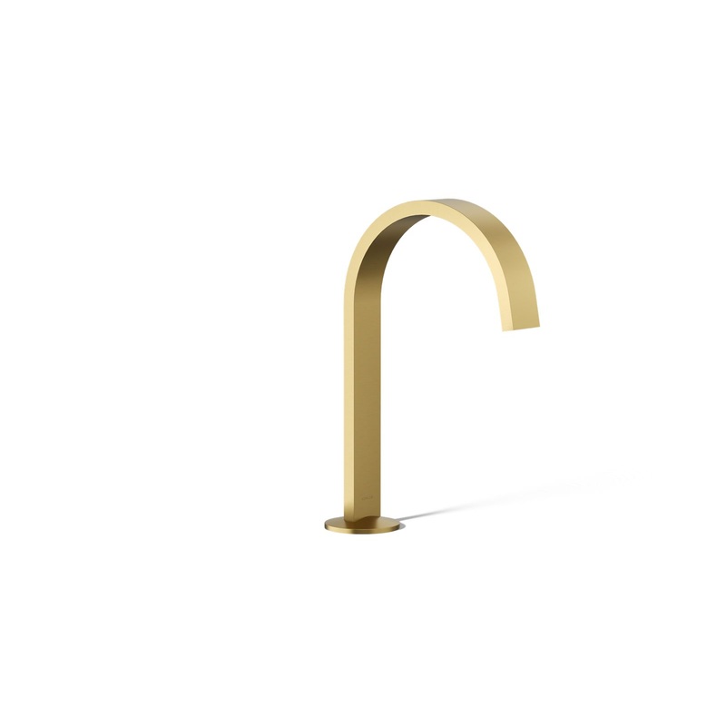 KOHLER K-77968-2MB Components Bathroom Sink Faucet Spout With Ribbon Design, 1.2 Gpm In Vibrant Brushed Moderne Brass