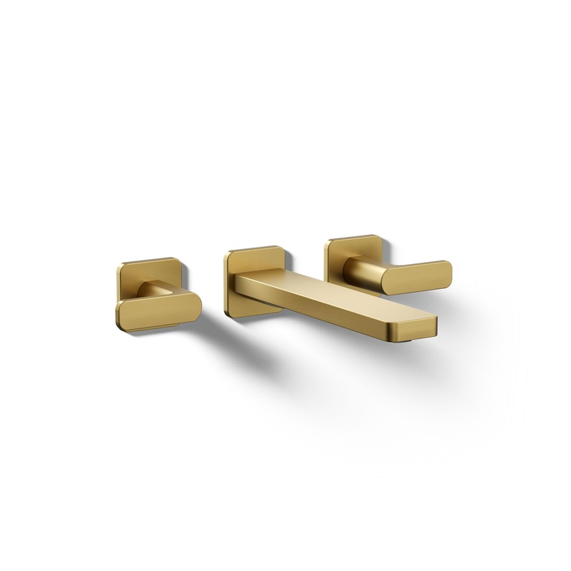 KOHLER K-T27120-4-2MB Parallel Wall-Mount Bathroom Sink Faucet Trim, 1.2 Gpm In Vibrant Brushed Moderne Brass