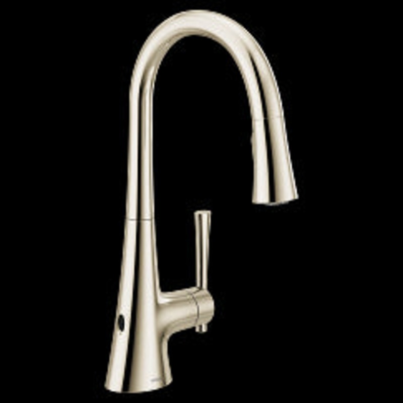 MOEN 9126EWNL Kurv  One-Handle Pulldown Kitchen Faucet In Polished Nickel