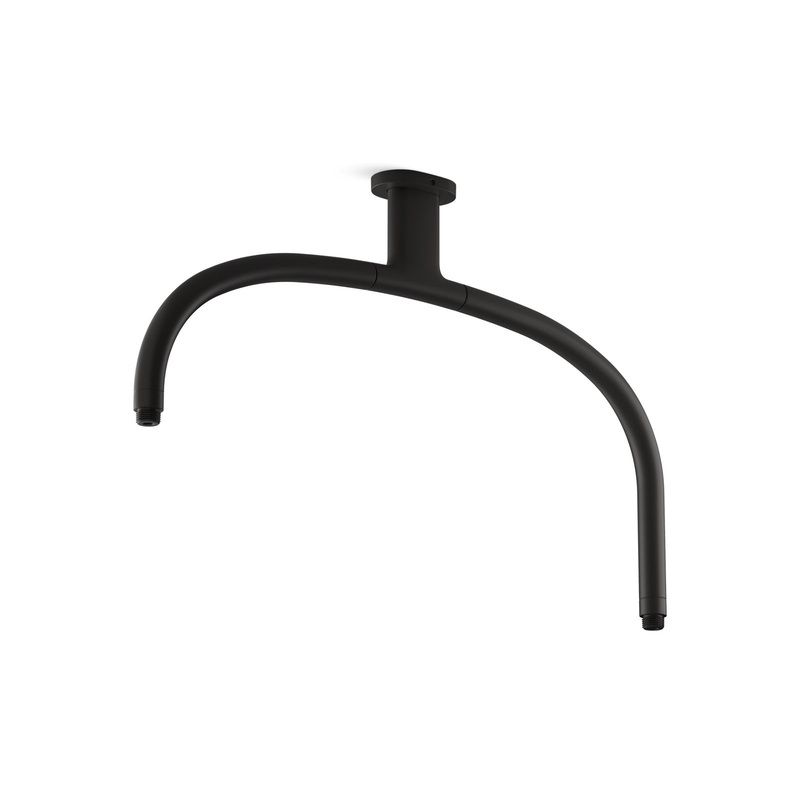 KOHLER K-26305-BL Statement Ceiling-Mount Single-Function Dual Rainhead Arm In Matte Black