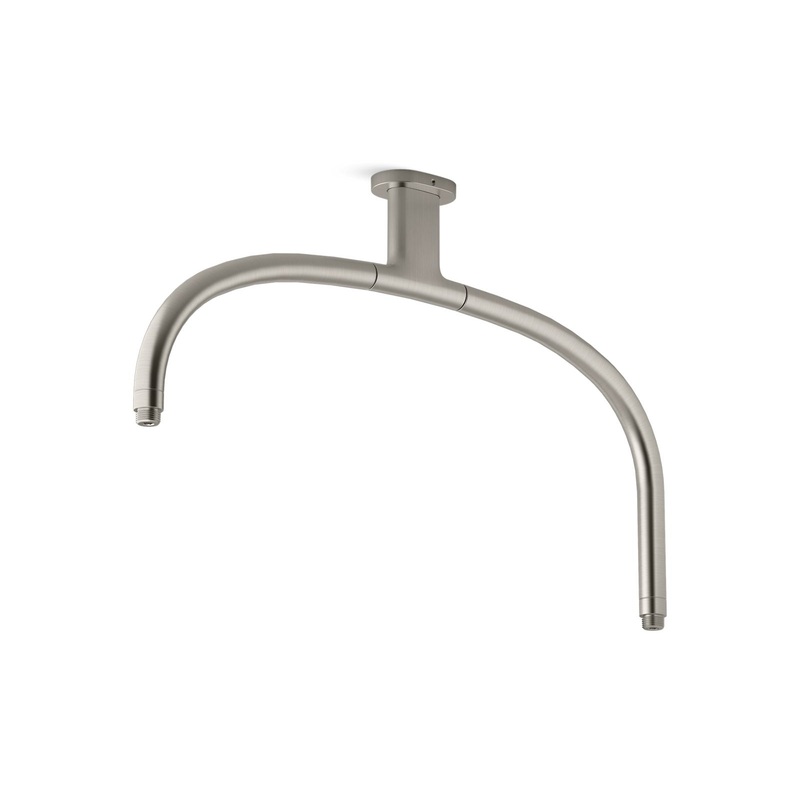 KOHLER K-26305-BN Statement Ceiling-Mount Single-Function Dual Rainhead Arm In Vibrant Brushed Nickel