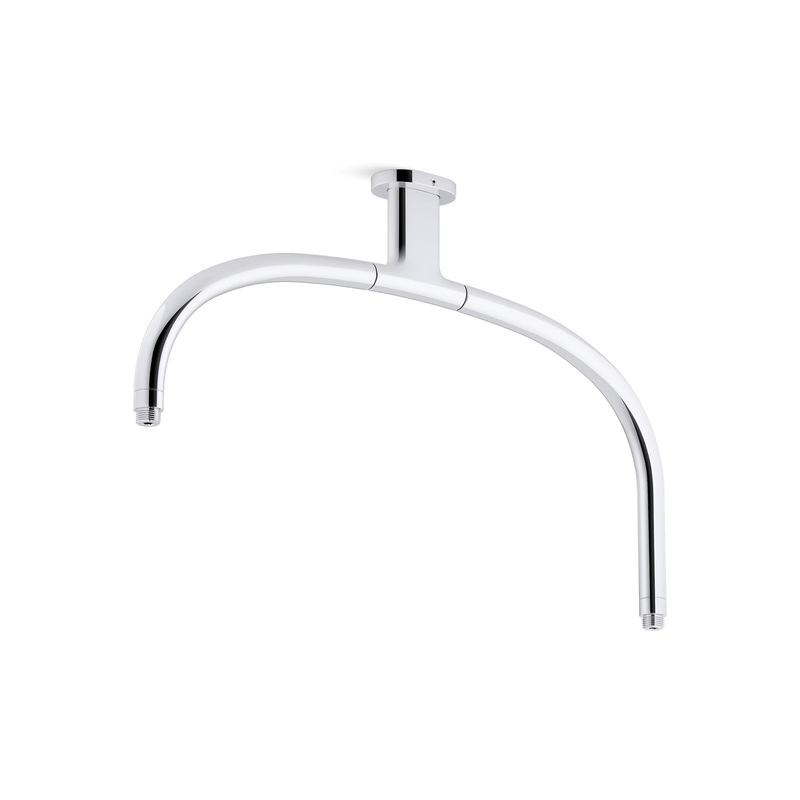 KOHLER K-26305-CP Statement Ceiling-Mount Single-Function Dual Rainhead Arm In Polished Chrome