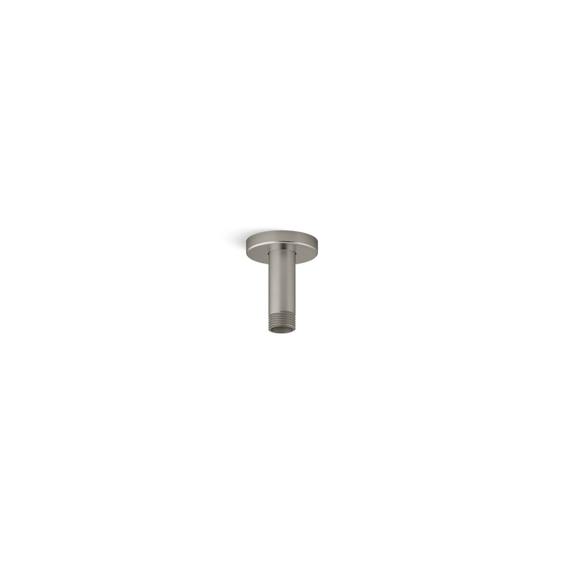 KOHLER K-26319-BN Statement 3" Ceiling-Mount Single-Function Rainhead Arm And Flange In Vibrant Brushed Nickel