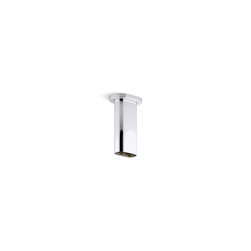 KOHLER K-26325-CP Statement 5" Ceiling-Mount Two-Function Rainhead Arm And Flange In Polished Chrome