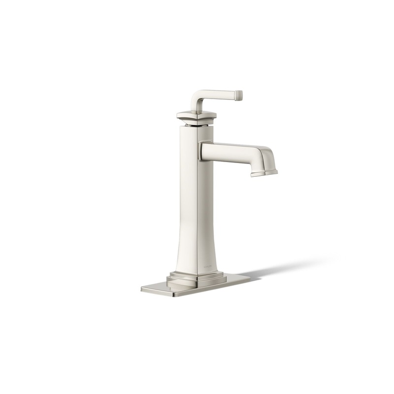 KOHLER K-26430-4-SN Riff Tall Single-Handle Bathroom Sink Faucet, 1.2 Gpm In Vibrant Polished Nickel