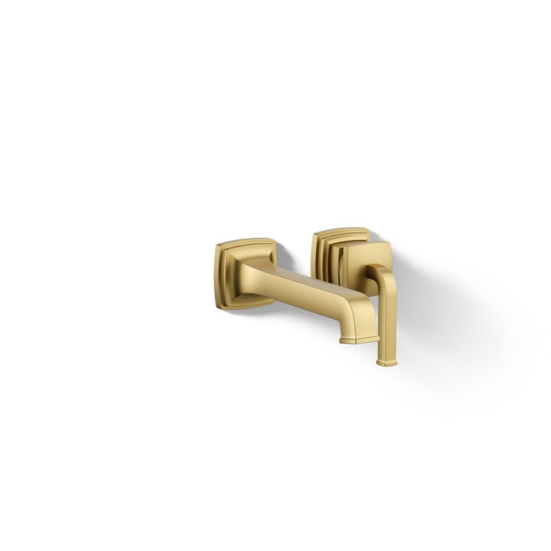 KOHLER K-26431-4-2MB Riff Wall-Mount Single-Handle Bathroom Sink Faucet, 1.2 Gpm In Vibrant Brushed Moderne Brass