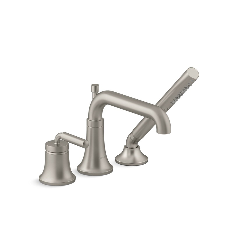 KOHLER K-26441-4-BN Tone Deck-Mount Bath Faucet With Handshower In Vibrant Brushed Nickel