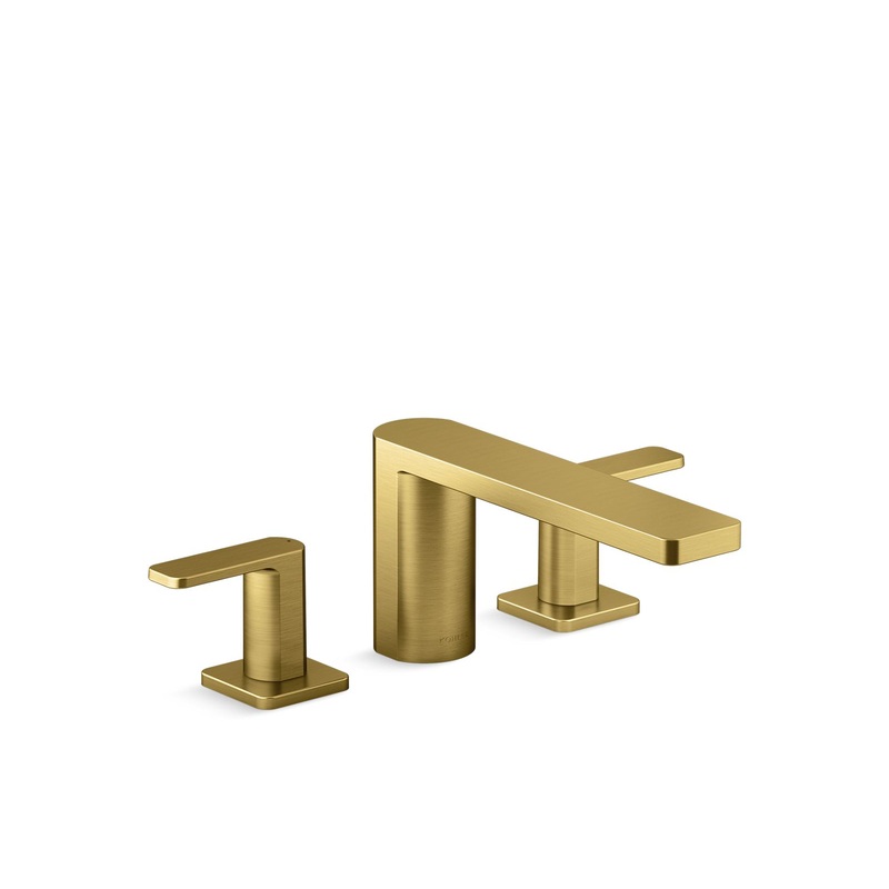 KOHLER K-27121-4-2MB Parallel Deck-Mount Bath Faucet In Vibrant Brushed Moderne Brass